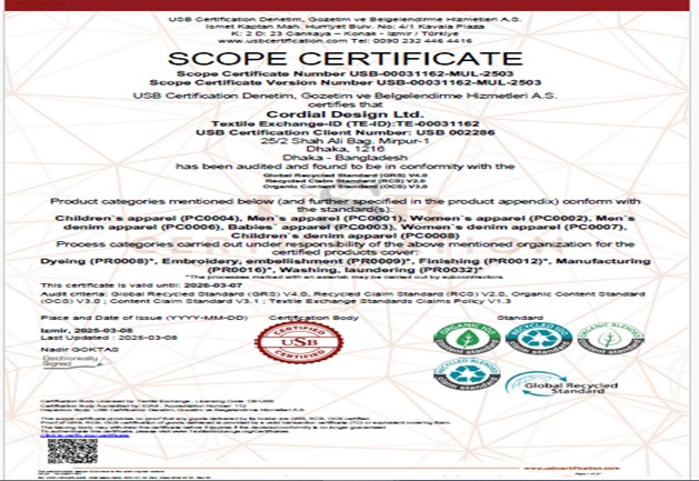 GRS OCS Certificate